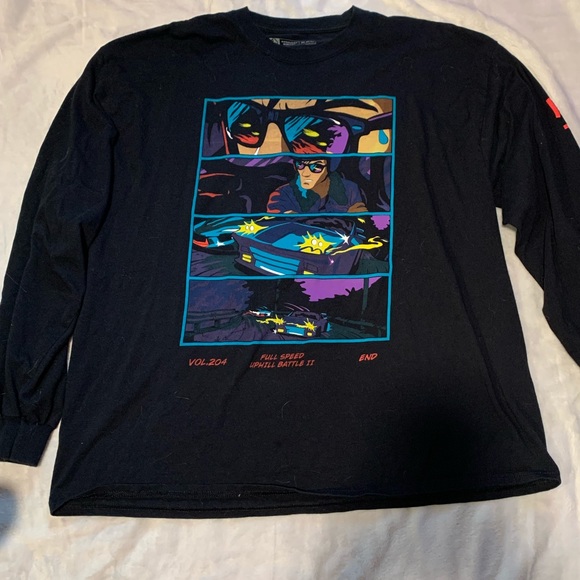 Cotton long sleeve anime Japanese graphic t-shirt - Picture 4 of 5